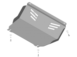 Усиленная защита радиатора (3 мм, сталь) для Mitsubishi L200 2019-2023 (только с МКПП) №11338